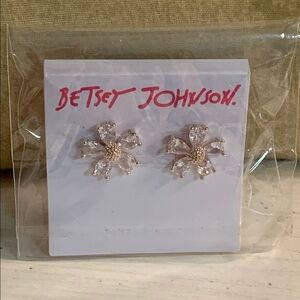Betsey Johnson Crystal Flower Earrings